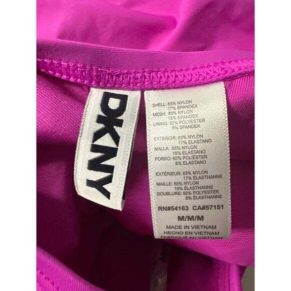 DKNY Triangle Halter One Piece Swimsuit Carnation Pink Size Medium - Picture 6 of 10